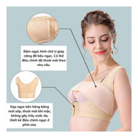Áo định hình nâng ngực sau phẫu thuật, áo định hình ngực chữ U đai rời, tặng kèm 2 miếng nối