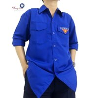 Áo đoàn nam dài tay thêu logo đoàn viên, sơ mi nam đoàn viên form chuẩn