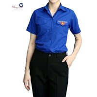 Áo đoàn nữ ngắn tay vải mịn, sơ mi nữ đoàn viên đủ size