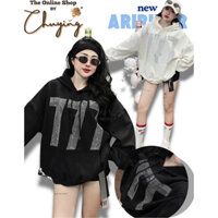 Áo đôi, áo nỉ hoodie nam nữ ép đá 777 siêu hot. Hàng lót nhung cao cấp/Áo nỉ phối tay quảng châu from rộng