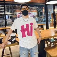 Áo Đôi Đen Trắng In HI Trước Ngực