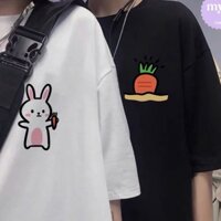 Áo Đôi 💟 freeship 💟 áo Đôi mùa hè , áo thun couple thỏ - cà rốt