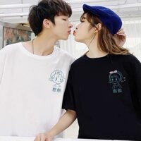ÁO ĐÔI IN HÌNH CÔ BÉ ĐEO NƠ CẬU BÉ ĐỘI MŨ, ÁO ĐÔI ÁO NHÓM ÁO GIA ĐÌNH HÌNH IN SẮC NÉT BỀN ĐẸP