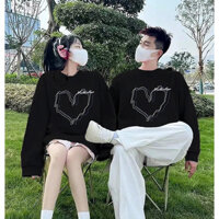 Áo đôi mùa đông hoodie sweater nỉ bông cao cấp mặc cặp cùng người yêu trái tim mẫu 01 SLU STORE