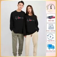 Áo đôi mùa đông, sweater mùa đông SLU nỉ bông cao cấp form rộng mặc cực đẹp, mặc áo đôi hoodie & sweater - ND13