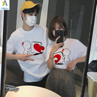 Áo đôi Nam nữ Vải Cotton mịn