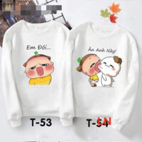Áo đôi nỉ bo 3D, áo đôi Unisex from rộng thiết kế thời trang, chất đẹp không xù -DVGIT