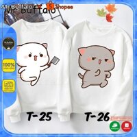 Áo đôi sweater nam nữ thu đông hình mèo Mochi cực đáng yêu Mr.Buffalo