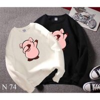 áo đôi thu đông hình heo