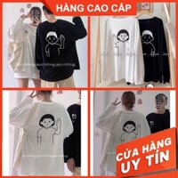 Áo  Đôi Thun Nỉ Tay Dài Vẫy Tay Chất Đẹp