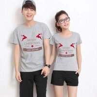 Áo đôi xinh xắn đi chơi Noel đẹp khỏi chê  giá 1 áo - Xám,2XL