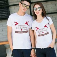 Áo đôi xinh xắn đi chơi Noel đẹp khỏi chê  giá 1 áo - Trắng,2XL