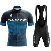 Áo đua xe đạp SCOTT tay ngắn, bộ quần short bib, áo đua xe đạp ngoài trời, áo đua xe đạp đường núi mùa hè