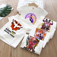 Áo Free Fire màu trắng cổ tròn nhiều mẫu dành cho các bé