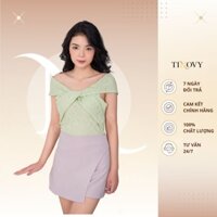 Áo Gân Ôm Cổ Xoắn Ngực TINOVY A2258