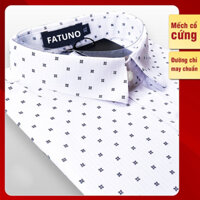 [Áo gấp hộp - Mếch cổ cứng] Áo sơ mi nam công sở họa tiết chấm bi vải cao cấp chống nhăn phong cách Hàn Quốc