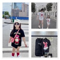 Áo Gấu dâu mẹ và bé 10-65kg