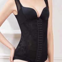 Áo gen bụng định hình 6 hàng móc cài - ĐEN - L