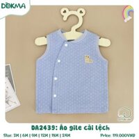 Áo ghi lê bé trai, áo ghi lê bé gái, áo ghile Dokma cài lệch chất cotton organic dày cho bé 3-24M