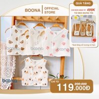 Áo ghi lê cho bé trai, bé gái Boona mẫu mới chất liệu vải Muslin 3 lớp dày dặn, giữ ấm cho bé