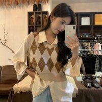 Áo ghi lê dệt kim chữ V