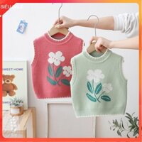 Áo ghi lê len bé gái, Áo gile cho bé 1-7 tuổi cổ tim và cổ tròn đanh sợi không bai xù đáng yêu