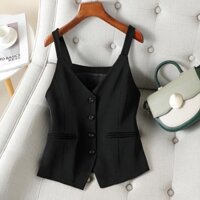 Áo ghi lê ngắn có dây buộc cho nữ áo ghi lê giảm béo ngực đơn có áo ghi lê mặc bên ngoài