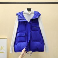 Áo ghi lê Nữ Thu Đông Phiên Bản Hàn Quốc Mới Cổ Rời Màu Trơn Dày Cotton Mùa Đông