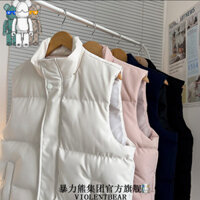 Áo Ghi Lê Thương Hiệu Thời Trang Thu Đông Bạo Lực Gấu Áo Ghi Lê Lông Vũ Dễ Phối Hợp Xu Hướng Nam Nữ Áo Khoác Giữ Ấm Dày
