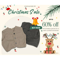 Áo ghile cho bé, Áo ghile caro chất kaki mềm cho bé phong cách retro siêu xinh cho bé trai bé gái | 𝗠𝗜𝗡𝗜𝗠𝗢𝗥𝗜