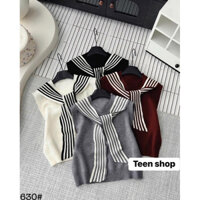 Áo ghile len kèm khăn choàng sọc ❤️