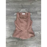 Áo Ghile Mixxo Cổ U Nút Bọc Nắp Túi