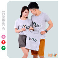 Áo gia đình 345 người set đồ đồng phục đôi mẹ và bé độc đáo mẫu dễ thương màu xám GD271X  SG - Áo Bé Gái - Size 2