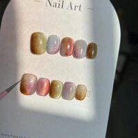 Áo giáp đeo thủ công, Viên nén móng tay giả đầy màu sắc, Kẹo cứng trái cây, Dễ thương, Ngọt ngào, Hạt thủy tinh mát mẻ, Mắt mèo, Xuân hè Phong cách mới