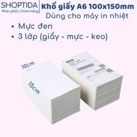 AO Giấy in nhiệt Shoptida A6 - 1000 Tờ tiêu dùng in đơn hàng, tem, mã vạch, phiếu gửi hàng, decal, dán, chuyên dụng cho