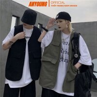 Áo gile ANYOUNG unisex form rộng Gile Basic Tea nam nữ oversize phong cách ulzzang GL21