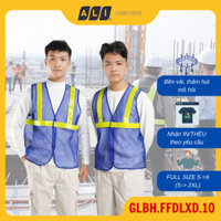 Áo gile bảo hộ lao động lưới phản quang nhựa màu xanh dương GLBH.FFDLXD.10