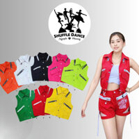 Áo Gile Có Khóa Kéo Túi Ngực Kaki Dành Cho Dân Tập Pickle Ball, Dân Vũ, Shuffle Dance, Zumba, Cha Cha Cha, Chạy Bộ