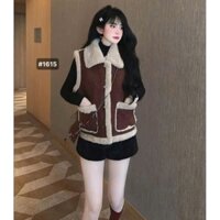 Áo Gile Da Lộn Túi Hộp Hot, Dành Cho Nữ