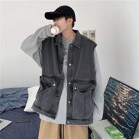 Áo Gile JEANS Unisex màu ĐEN/XÁM/XANH 🖤 /Nam nữ unisex/ Áo gile bò form rộng JEJUL 🖤