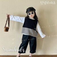 áo gile len cho bé unisex kẻ ngang WA06L SACHIMI