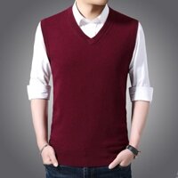 Áo gile len nam - Gile cổ tim hàng quảng châu cao cấp 2025