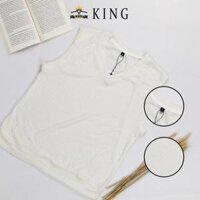 Áo gile len nam nư KING ghile len nam cao cấp form rộng cao cấp giá rẻ T001 - Trắng sữa,S
