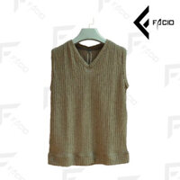 Áo gile len nam nư KING ghile len nam cao cấp form rộng cao cấp giá rẻ T001 - Xanh rêu,S