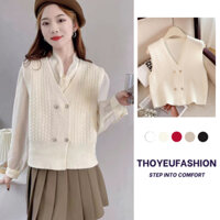 Áo Gile Len Nữ 4 Khuy Hình Tim Đẹp Mẫu Mới 2024 GL5802