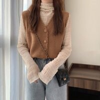 Áo gile len nữ mỏng nhẹ Hadu shop