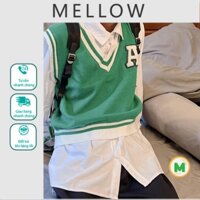 Áo Gile Len Sweater không tay cổ tim Chữ A Basic Nam nữ Hàng Thiết kế - HOT