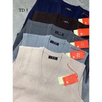 Áo gile len trung niên nam cổ tim form suông rộng cho người già - Hàng mới về