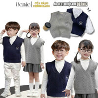 Áo gile len vặn thừng thêu ngực phong cách hàn quốc cho bé trai bé gái 1 đến 7 tuổi BERNIE 24A030