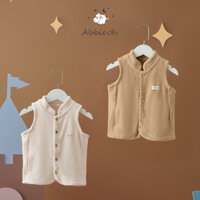 Áo gile lông cừu cao cổ giữ nhiệt cho bé ABBIEOH phối túi phong cách Hàn Quốc 0-3 tuổi GL571 GL674